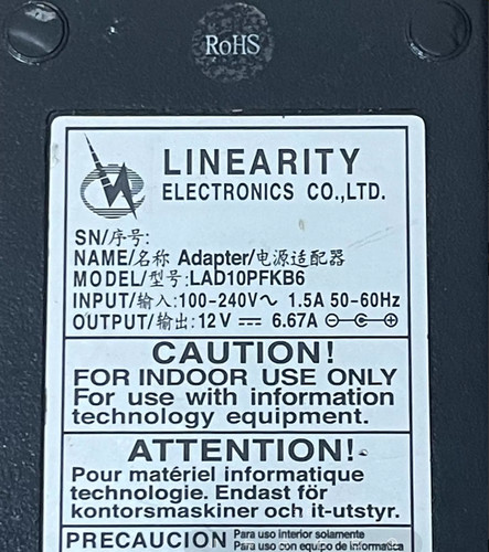 LAD10PFKB6 12V 6.67A 5.5*2.1 Netzteiladapter Ladegerät Für Monitor Routers