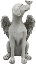 Angel Dog Memorial Statue, Stones, 8 inch Garden As Picture Show 