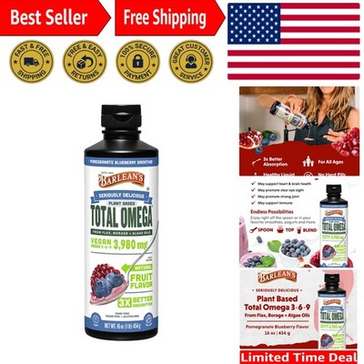 Plant-Based Omega 3-6-9 Flaxseed & Algae Oil, 16oz - No Artificial Additives