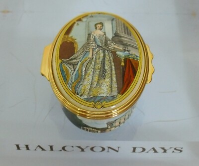 Ltd Ed Halcyon Days/Buckingham Palace Königin Charlotte Emaille Box - 2'' (5,25 cm)
