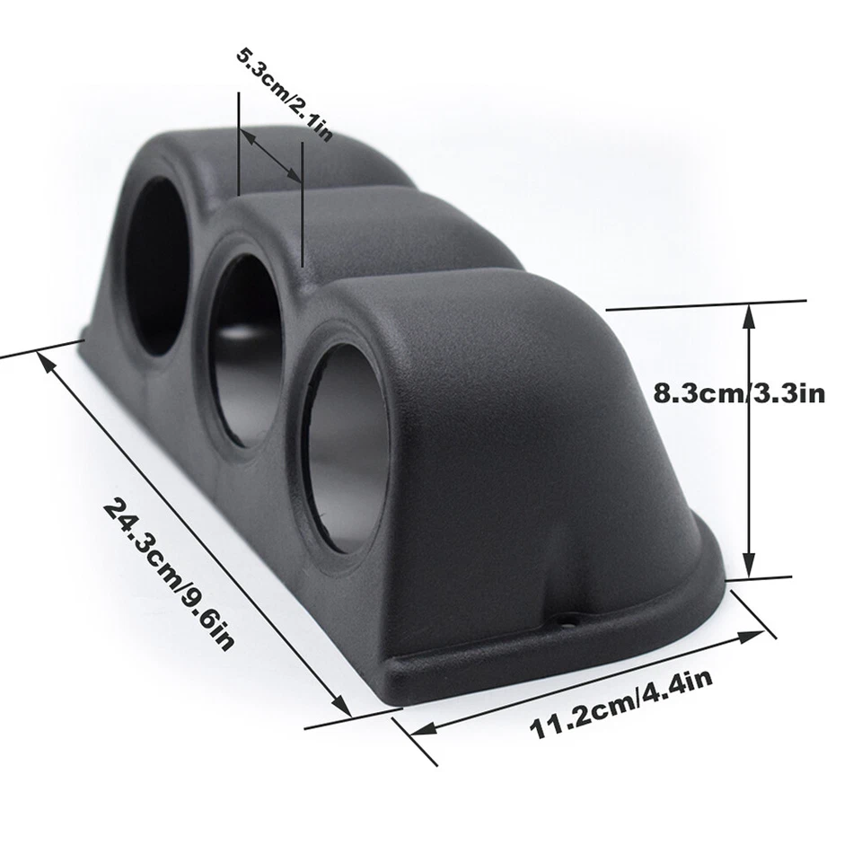 Universal 52mm/2" Triple Gauge Meter Holder Pod Dashboard Mount Dash Cup SUV ABS - Image 2 of 4