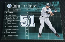 2002 Ichiro Mariners Upper Deck Line Up Time Jerseys SSP Card #LT-IS