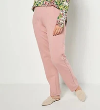 LOGO Lounge by Lori Goldstein Petite Brushed French Terry Pants Vntge Rose PXS