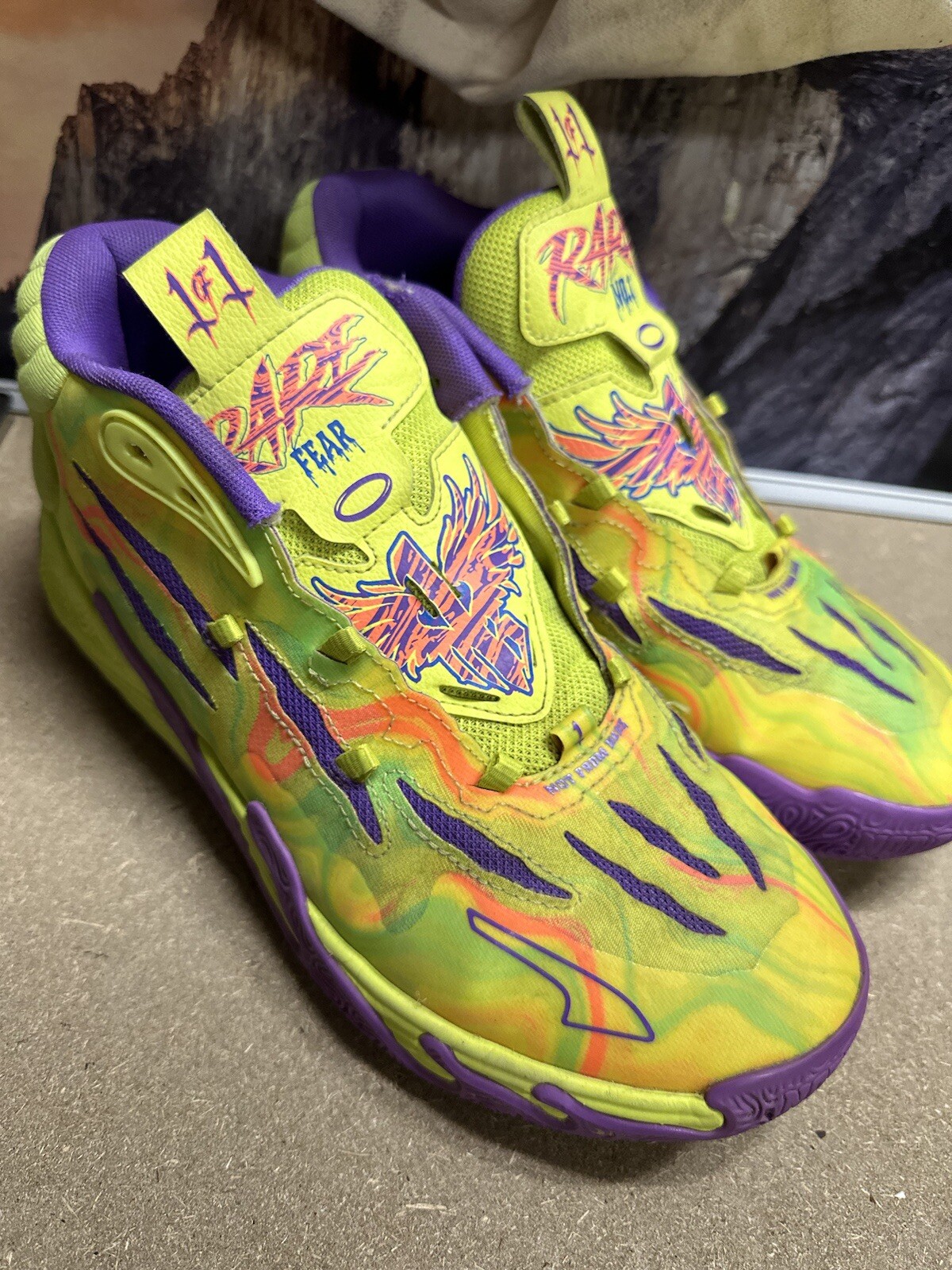 Puma Men's MB.03 Sneakers LaMelo Ball Spark Edition Yellow Size 8.5