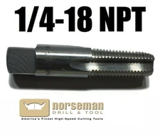 1/4-18 NPT pipe tap, High Carbon Steel, Brand New, 1/4" pipe tap Norseman 56920