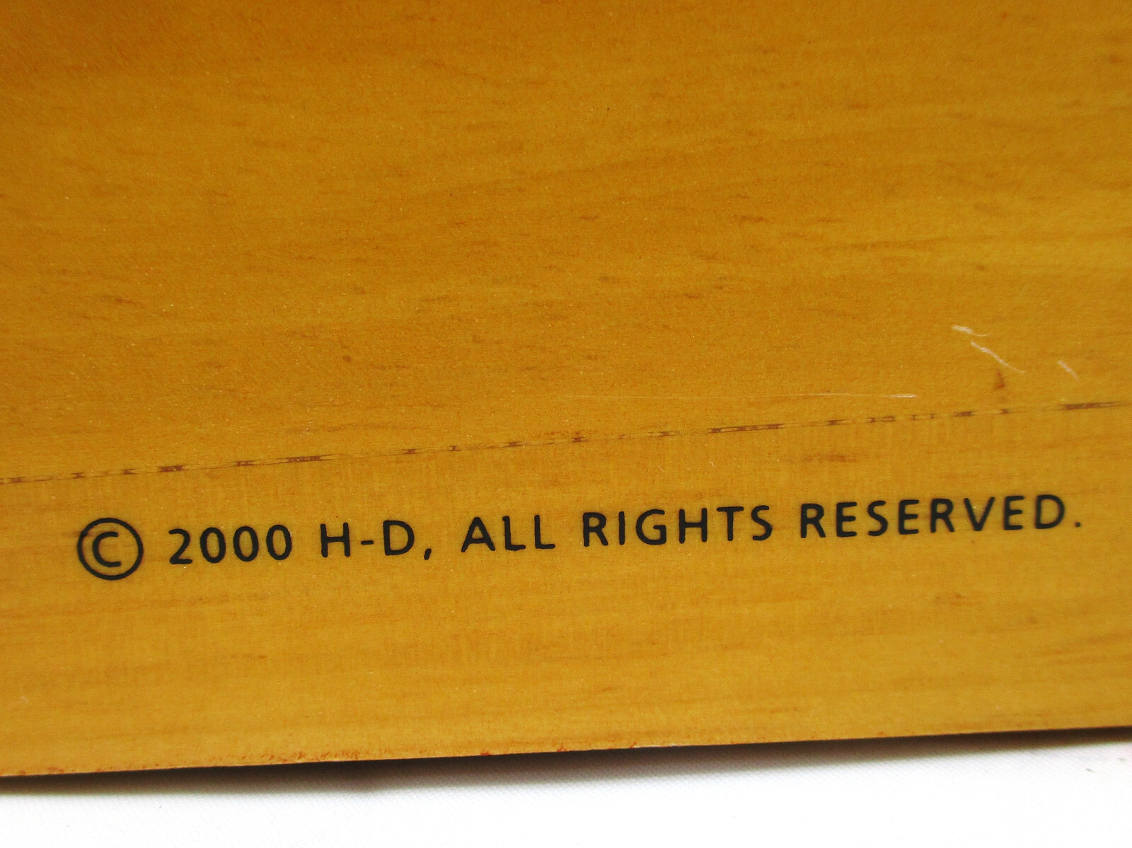 Harley Davidson Wood Desk Set Metal Logo 2000 Brown B… Gem