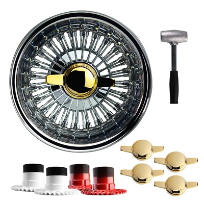 13x7 Rev 72 Spoke SS Straight Lace Lowrider Wire Wheels, Zenith
