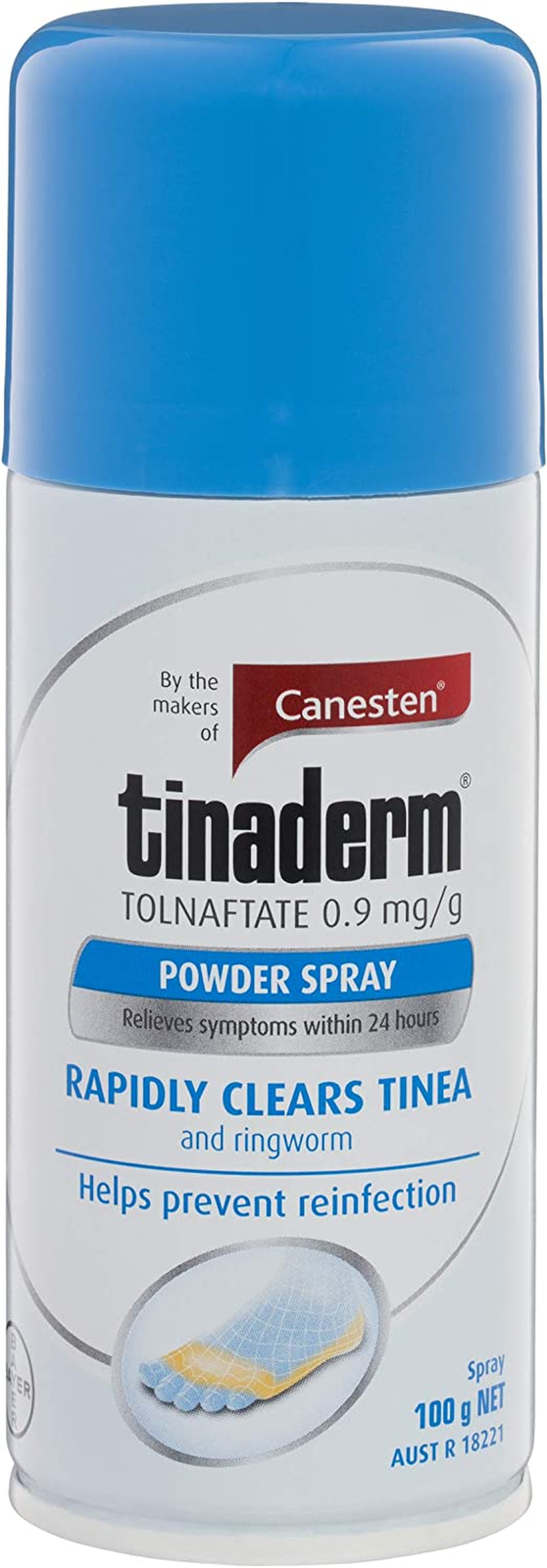 Canesten Tinaderm Powder Spray Rapidly Clears Tinea and Ringworm and