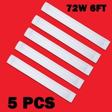 (5X) 6ft Led Batten Tube Light Garage 72W Fluorescent Fitting Ceiling Wall Lamp