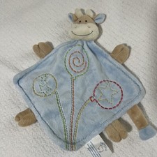 Blue Cow Lovey Security Blanket Good Condition Clean 10.5" Baby Dry Goods
