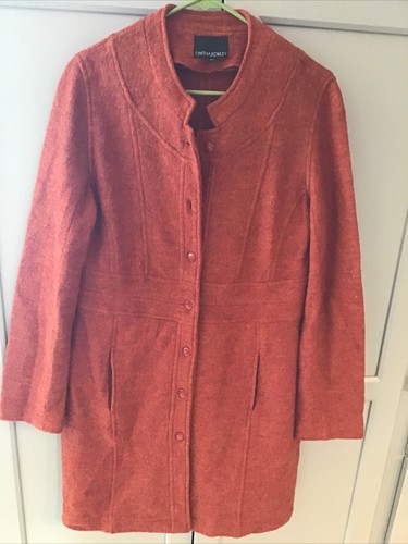 CYNTHIA ROWLEY Rust Boiled Wool Button 