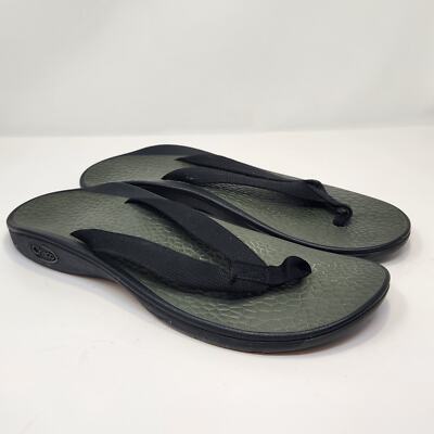 Chaco Mens Ecotread Black Green Flip Flop Thong Classic Sandals Size 13 Outdoor Chaco Mens Ecotread Black Green Flip Flop Thong Classic  main image 3