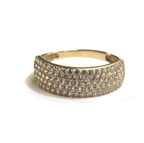 14k Yellow gold CZ cubic zirconia 5 row wedding band anniversary ring 3 ...