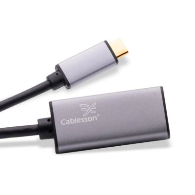 Cablesson USB Typ C Stecker auf HDMI Buchse Adapter 0,23M 4K@60Hz - Schwarz/Weiß