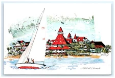 Hotel del Coronado Painting CA Postcard