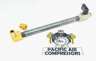 CAMPBELL HAUSFELD AIR COMPRESSOR TANK DRAIN EXTENSION KIT 1/4'' MPT X 6'' LONG