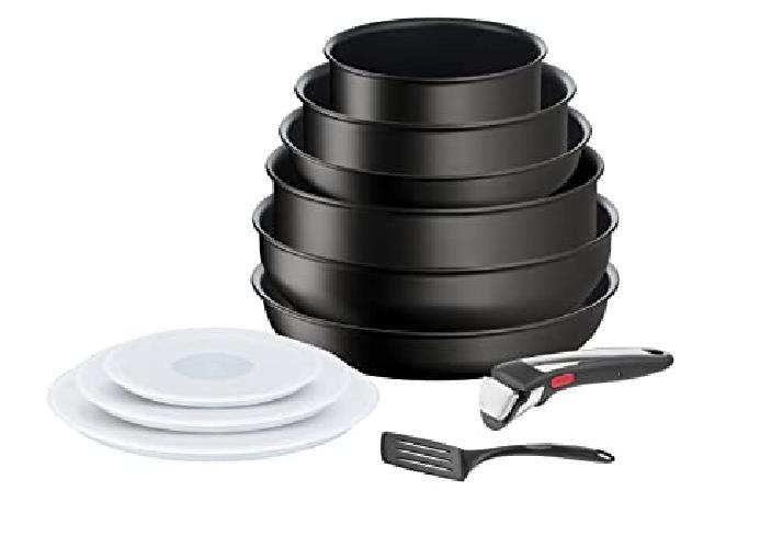 Tefal Ingenio Eco Resist On - Pentole impilabili a induzione, facile da pulire,