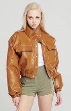 STORETS HAZEL CROC PLEATHER BOMBER JACKET