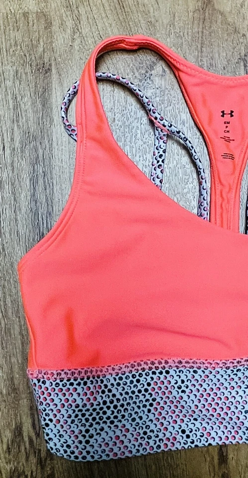 女士 Under Armour 运动文胸锻炼压缩尺寸小号橙色和灰色 — 第 3/4 张图片
