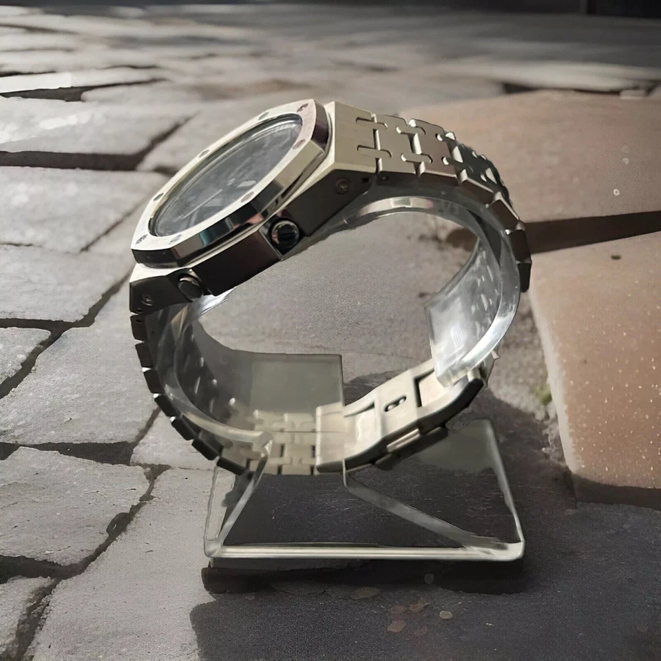 Silver Custom G-Shock GA2100 MOD Casio Watch Casioak Gift For Men Customized - Image 2 of 4