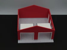 New Color! 1:64 Scale-RED Two 2 Car Garage w/ Movable Door and Removable Roof