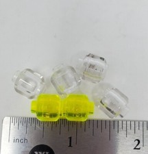 LEGO Parts Trans-Neon Green  Clear Minifigure Heads Plain Lot Of 6