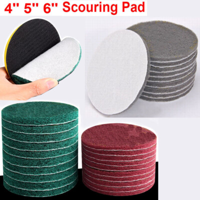 Tile Scouring Pad Hook Power 4'' 5'' 6'' Loop Cleaning Discs Abrasive Tool 2/5PC
