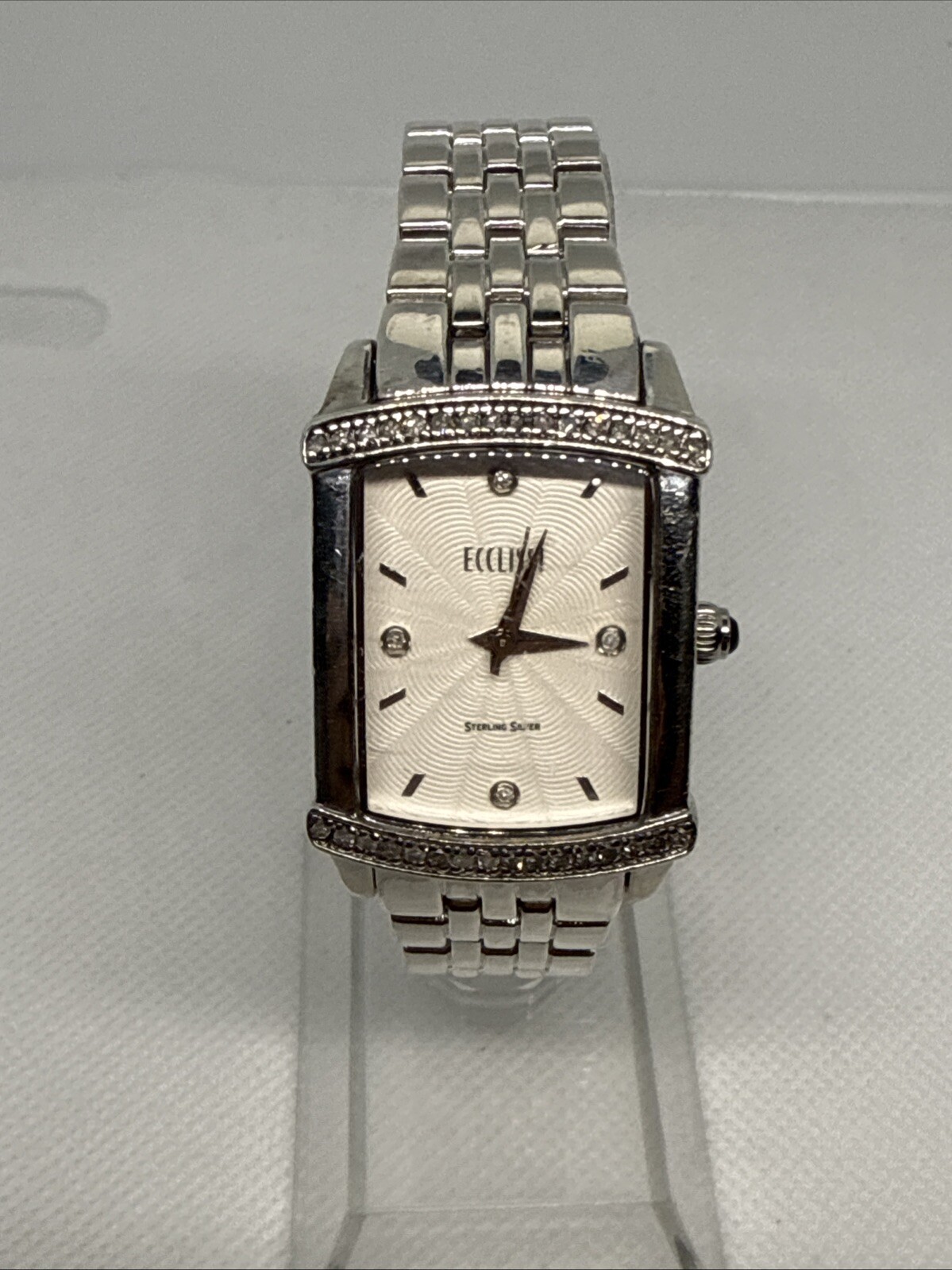 Lg 925 ECCLISSI Diamonds Sterling Silver Ladies 72g Heavy Wristwatch watch 33735