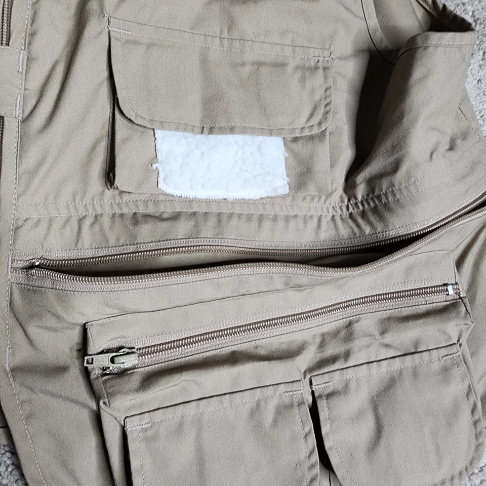 Remington Vest Men XL Hunting Multi-Pocket Fly Fishing Tan Khaki Full Zip - Image 4 of 4