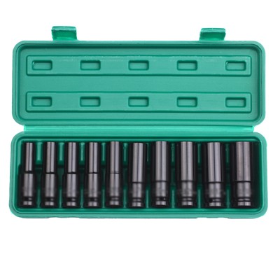 1/2Inch Drive  Impact Socket Set 10-Piece Deep Socket Metric Sizes O9S9