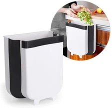 Kitchen Collapsible Waste Bin Hanging Trash Can Folding Garbage Waste Basket 9L