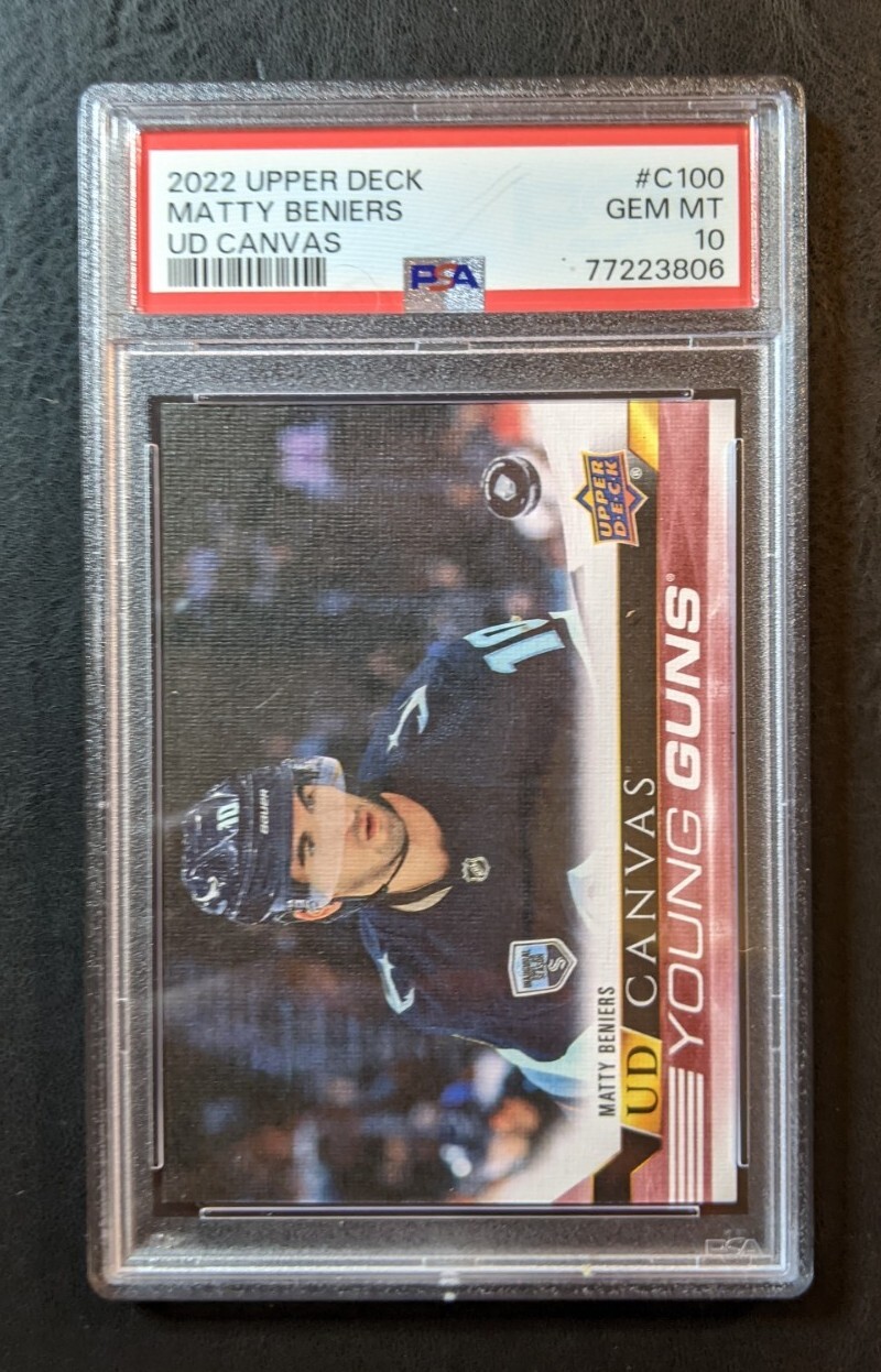 2022-23 Upper Deck Series 1 #C100 Matty Beniers Young Guns Canvas PSA 10 GEM MT