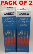Carex Adaptive Utensils, Built Up Utensils for Adults, Silverware for Parkins
