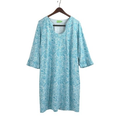 NWT Katherine Way Womens UPF 50+ Blue Swirl Dress 2XL Resort Golf Nautical  | eBay