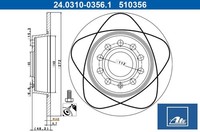 2X Bremsscheibe ATE 24.0310-0356.1 2 Bremsscheiben Hinterachse Hinten