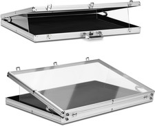 Portable 34"X22" Aluminum Trade Show Display Case with Acrylic Panels - Silver