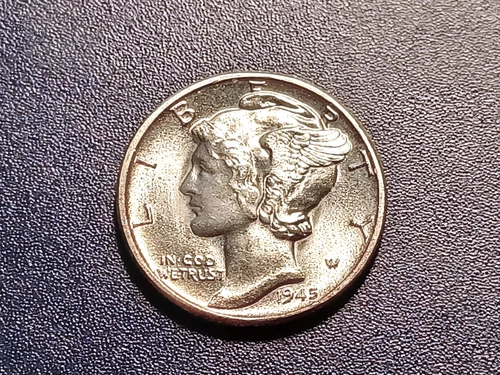 Gem BU+  1945-P Mercury Dime