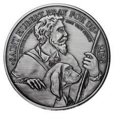 2025 Saint Hubert 1 oz .999 Fine Silver Coin Antique Finish (Only 500 Made)