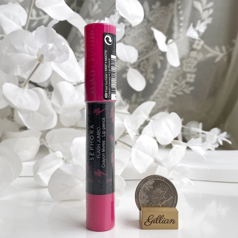 Lápiz labial crayón SEPHORA FLASH JUMBO - mate - 03 fucsia rápido - 0,09 oz SELLADO Foto 2 de 4