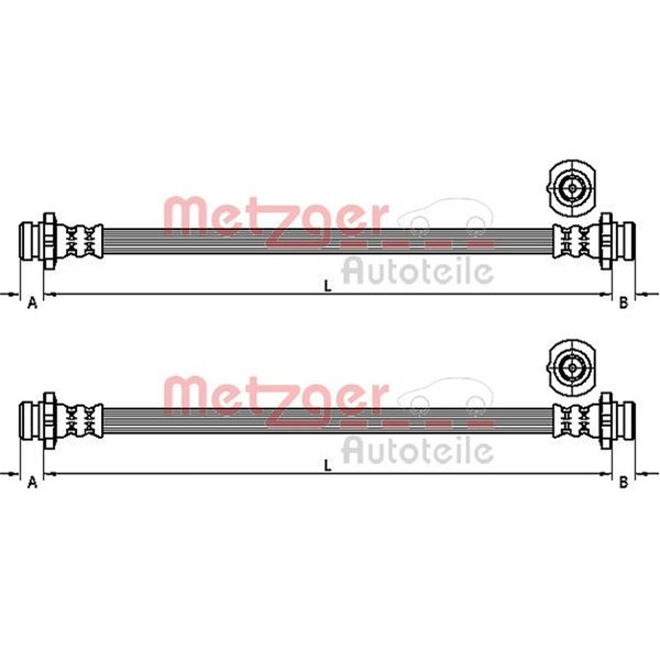2X Metzger BremsschlÄUche Hinten Beidseitig Passend FÜR Nissan NP300-image