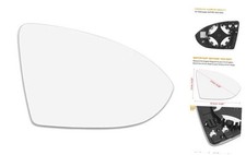 Passenger Right Side Mirror Glass Replacement Heated with Backing Plate for