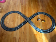 Vintage Marx Tin Streamline Raceway with 2 Wind-up Tin Race Cars