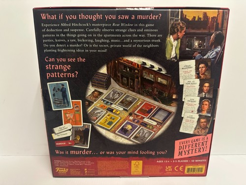 Funko Rear Window Game Alfred Hitchcock Board Game of Deduction and Suspense VGC - Picture 3 of 15