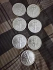 4 2010, 3 1990 American Silver Eagles 1 OZ, .999 FINE