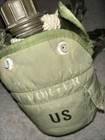 LC2 Green US Army Water Canteen and Cover with Clips and Military Belt — photo 1