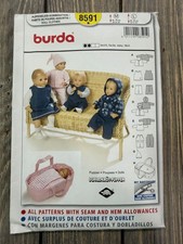 Vintage Burda 8591 Doll Clothes Sewing Patter...