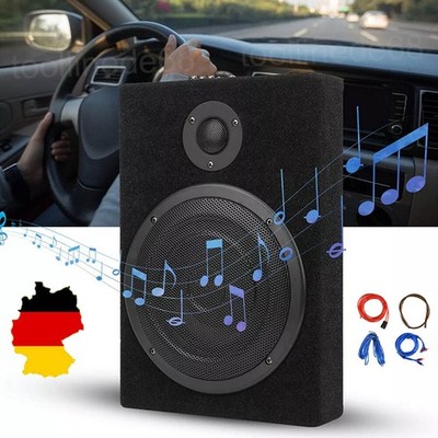 8'' Auto Aktiv Subwoofer Bassbox Verstärker Untersitz Lautsprecher mit Kabelset