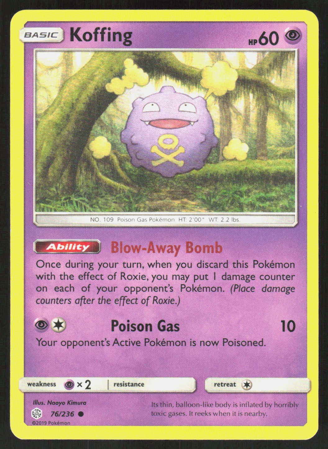 Koffing 76/236 Common SM - Cosmic Eclipse Pokemon EN Near Mint