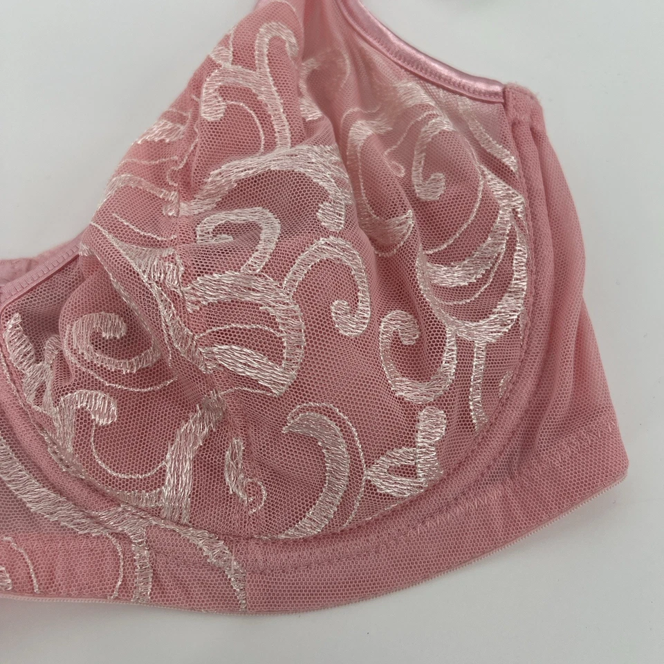 Natori 34DD Pink Lace Bra 1336104 Underwire Sheer Mesh Sexy Romantic NWT - Image 2 of 4