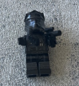 Lego Star Wars Black Dark Stormtrooper Minifigure with Black Helmet & weapon